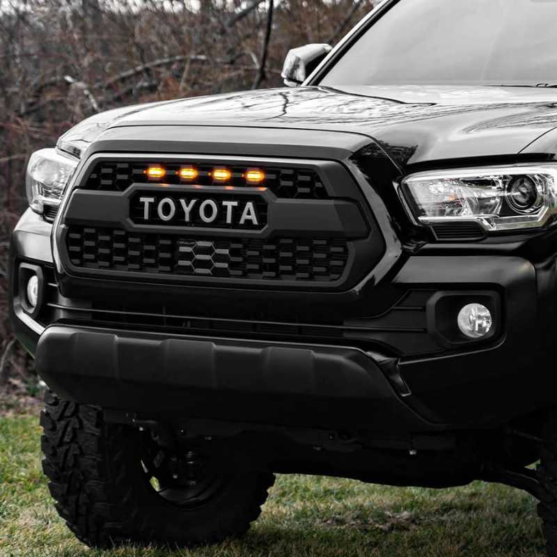 TRD Pro Style Tacoma Grill with Letter & Raptor Lights | Quaxpire