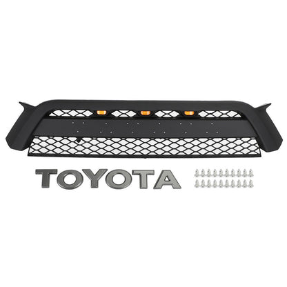 Quaxpire Front Grill & LED Raptor Lights Combo for Toyota 4Runner (2010-2013)