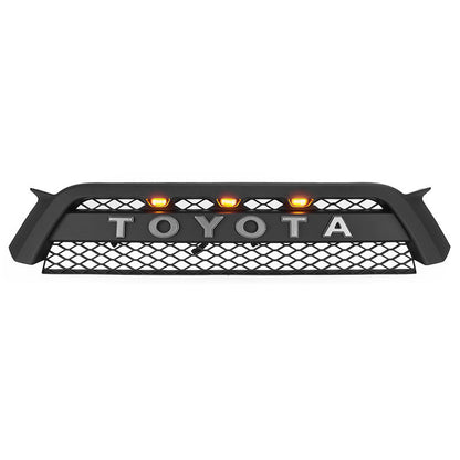 Quaxpire Front Grill & LED Raptor Lights Combo for Toyota 4Runner (2010-2013)