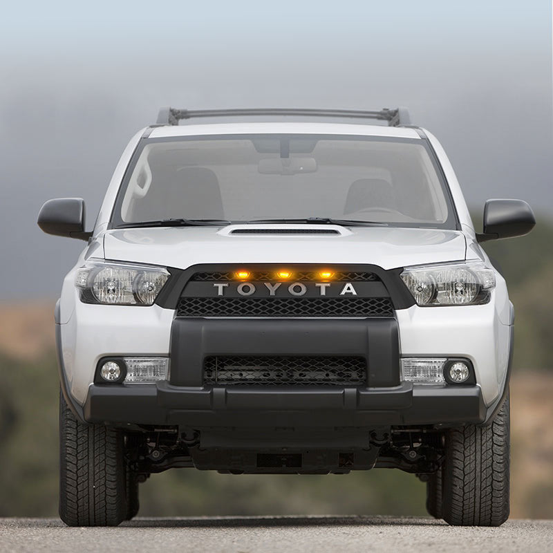 Quaxpire Front Grill & LED Raptor Lights Combo for Toyota 4Runner (2010-2013)