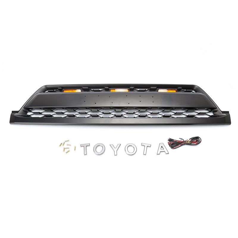 Quaxpire Front 4Runner Grill with Grey Letter & Raptor Lights Combo for Toyota 4Runner (2002-2005)